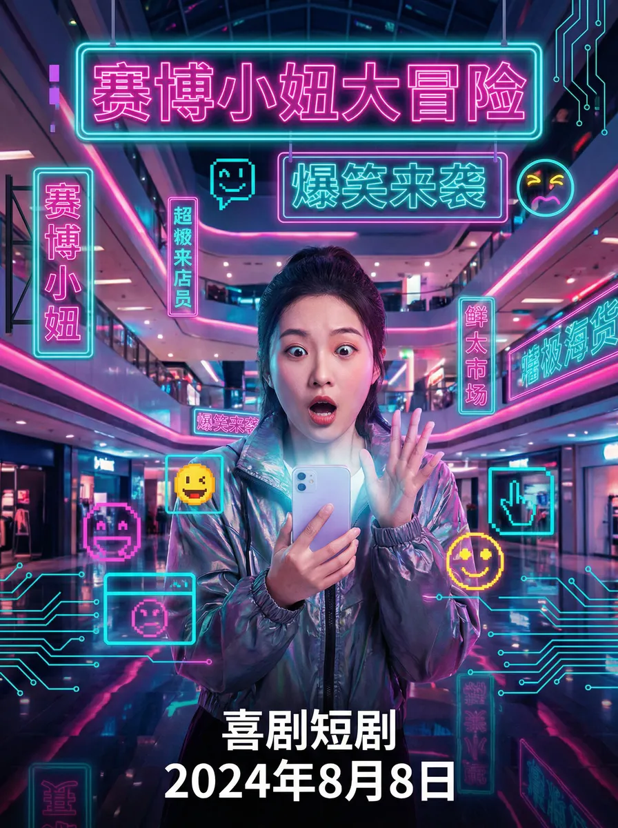 EEUSS影院直达入口 搞笑喜剧短剧 - 赛博小妞大冒险海报